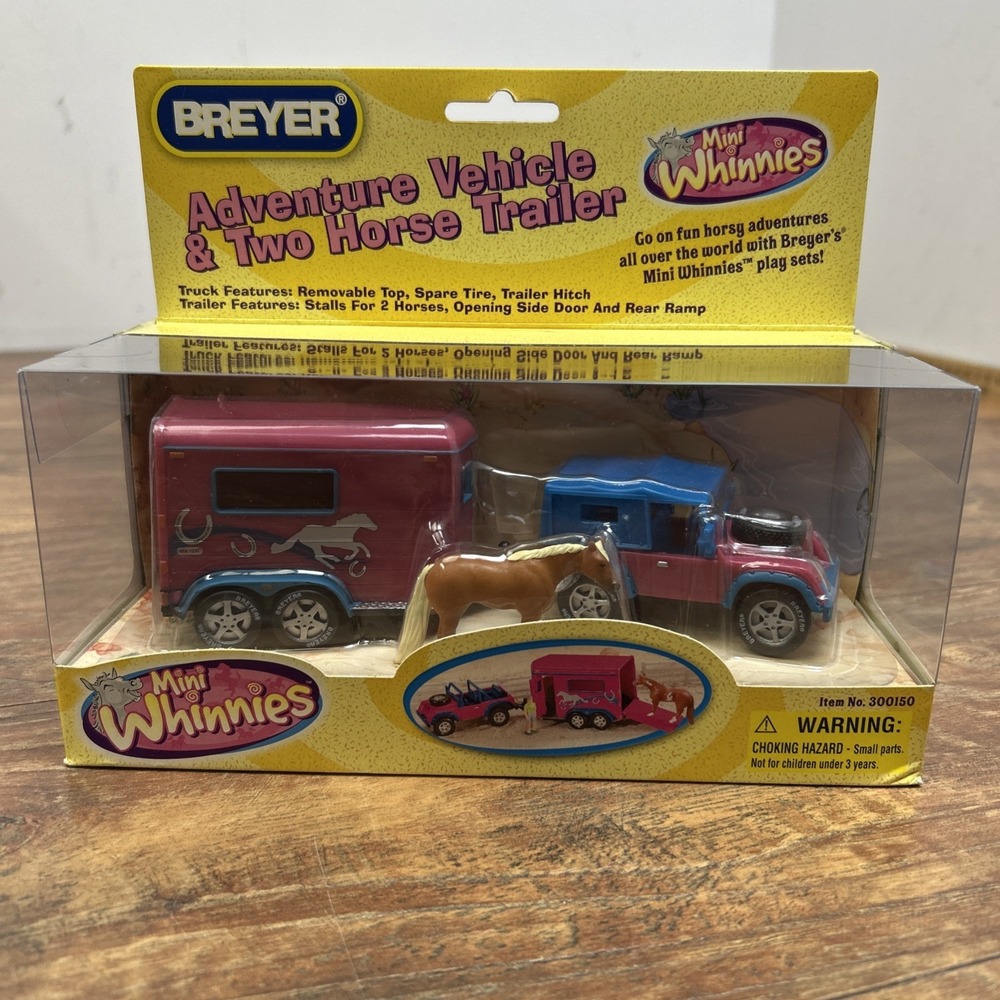 Breyer Mini Whinnies Play Set Adventure Vehicle 2 Horse Trailer NEW Sealed‎